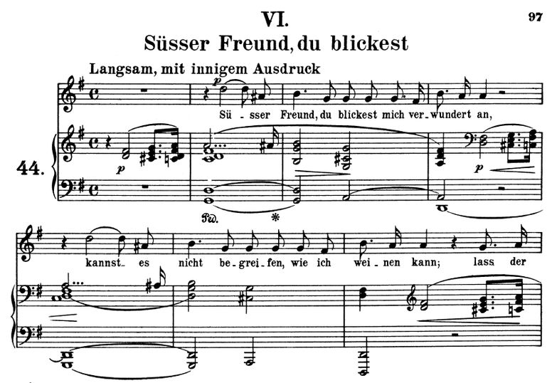 Süsser Freund, du blickest Op. 42 No.6, G-Dur, R.S...
