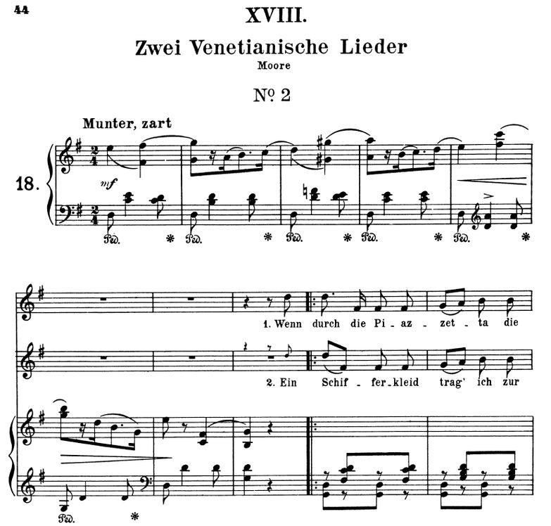 Venetianisches Lied II Op.25 No.18, G-Dur, R.Schum...
