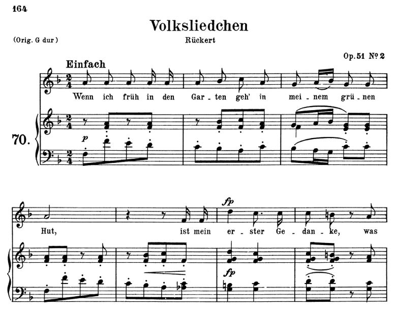 Volksliedchen Op.51 No.2, F-Dur, R.Schumann. Band ...