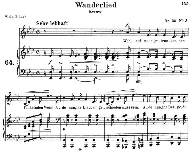 Wanderlied Op.35 No.3, As-Dur, R.Schumann. Band I,...