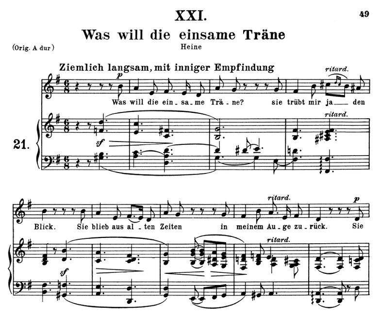 Was will die einsame träne Op.25 No. 21, G-Dur, R....