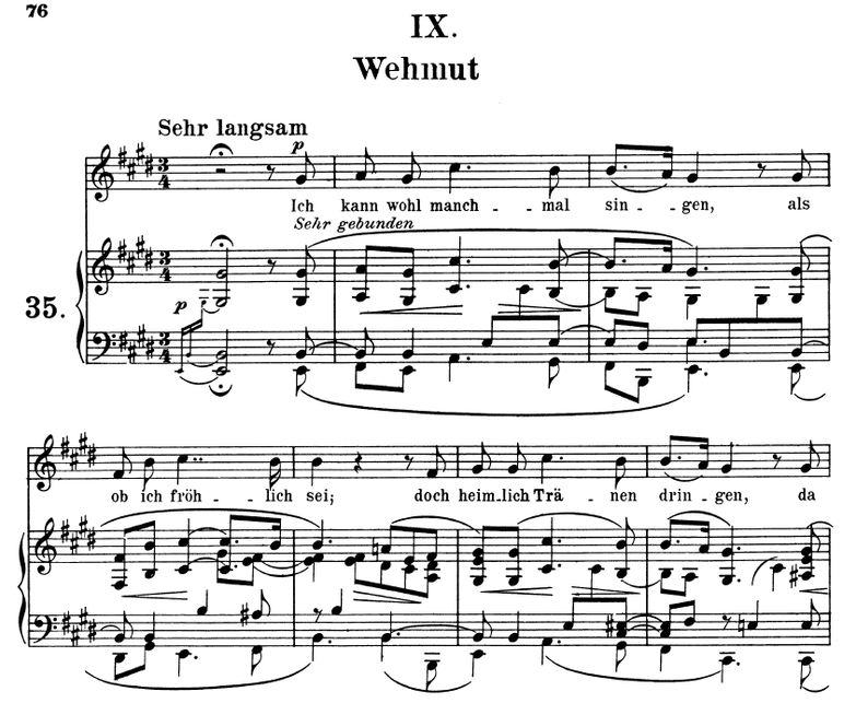 Wehmut Op.39 No.9, E-Dur, R.Schumann (Liederkreis)...