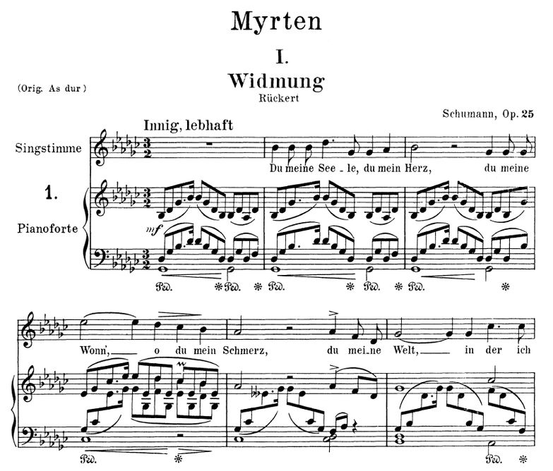 Widmung Op.25 No.1, Ges-Dur, R.Schumann (Myrten). ...