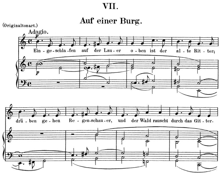 Auf einer Burg Op.39 No.7, e-moll, R.Schumann. Ban...