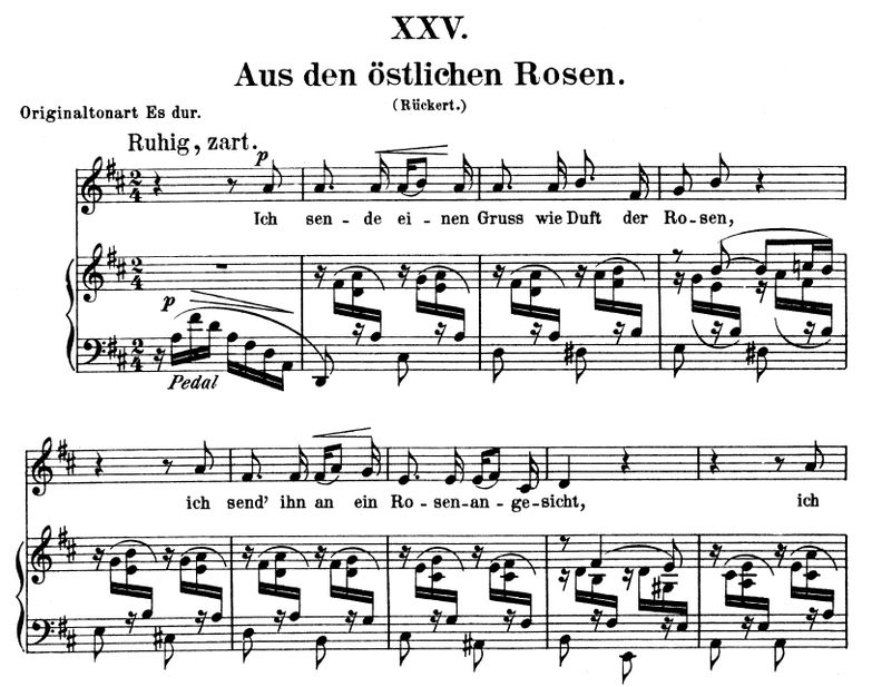 Aus den östlichen Rosen Op.25 No.25, D-Dur, R.Schu...