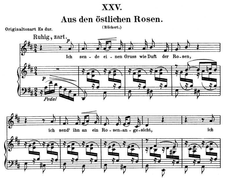 Aus den östlichen Rosen Op.25 No.25, Es-Dur, R.Sch...