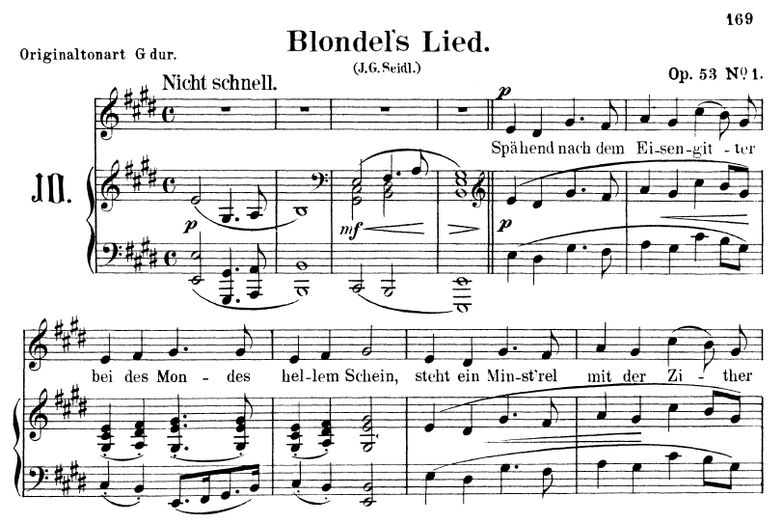 Blondel's Lied Op.53 No.1, E-Dur, R.Schumann. Band...