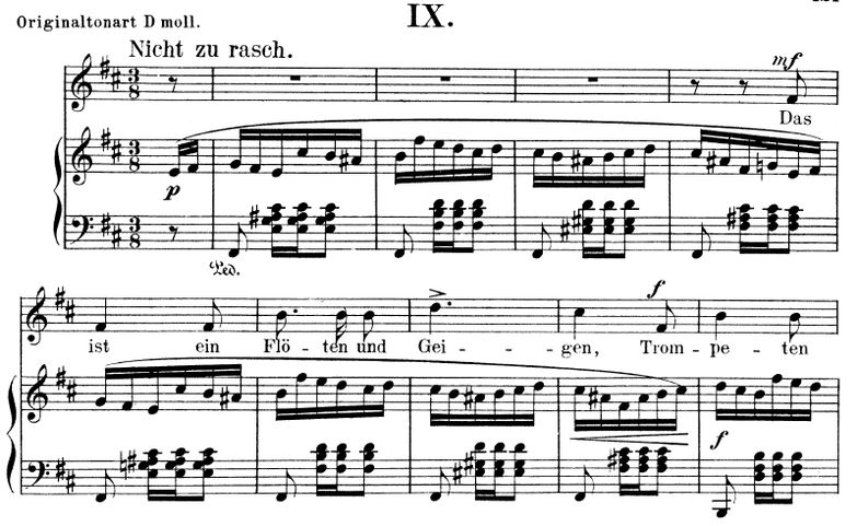 Das ist ein Flöten und Geigen Op.48 N° 9, h-moll ,...
