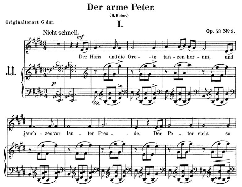 Der arme Peter Op.53 No.3, E-Dur, R.Schumann. Band...
