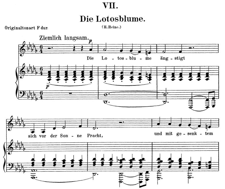 Die Lotosblume Op. 25 No. 7, Des-Dur, R.Schumann. ...