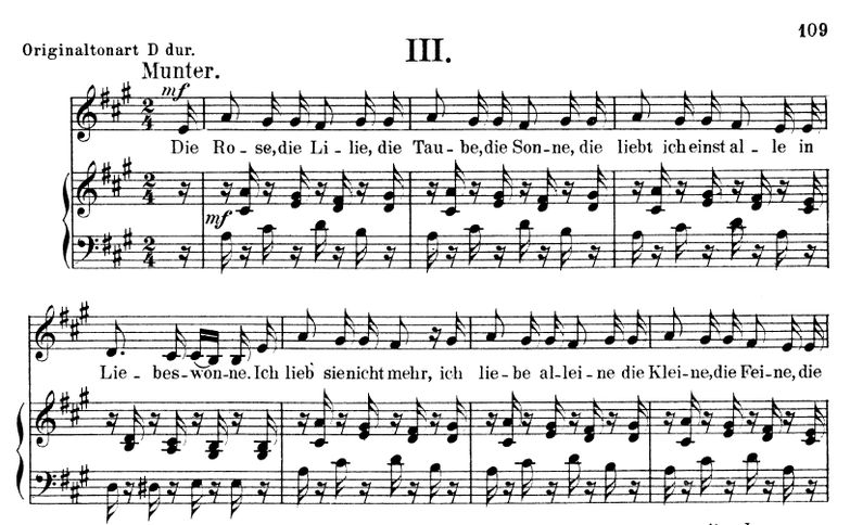 Die Rose, die Lilie, die Taube Op. 48 No. 3, A-Dur...