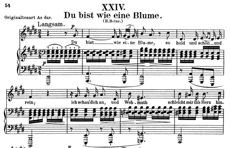 Du bist wie eine Blume Op. 25 No. 24, E-Dur, R.Sch...