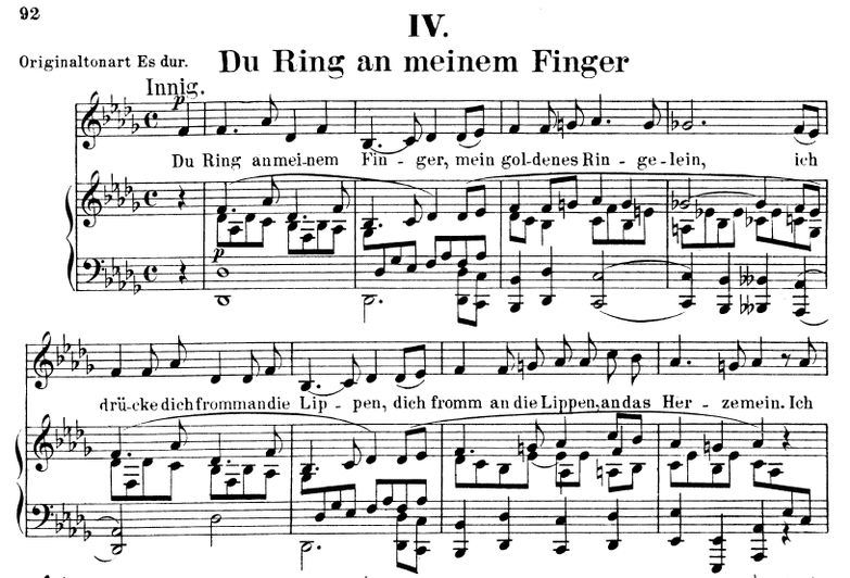 Du ring an meinem Finger Op 42 No.4, Des-Dur, R. S...