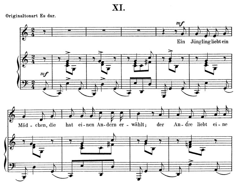 Ein Jüngling liebt ein Mädchen Op.48 No.11, C-Dur ...