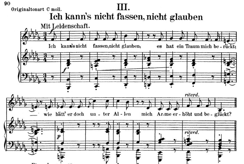 Ich kann's nicht fassen, nicht glauben Op.42 No.3 ...