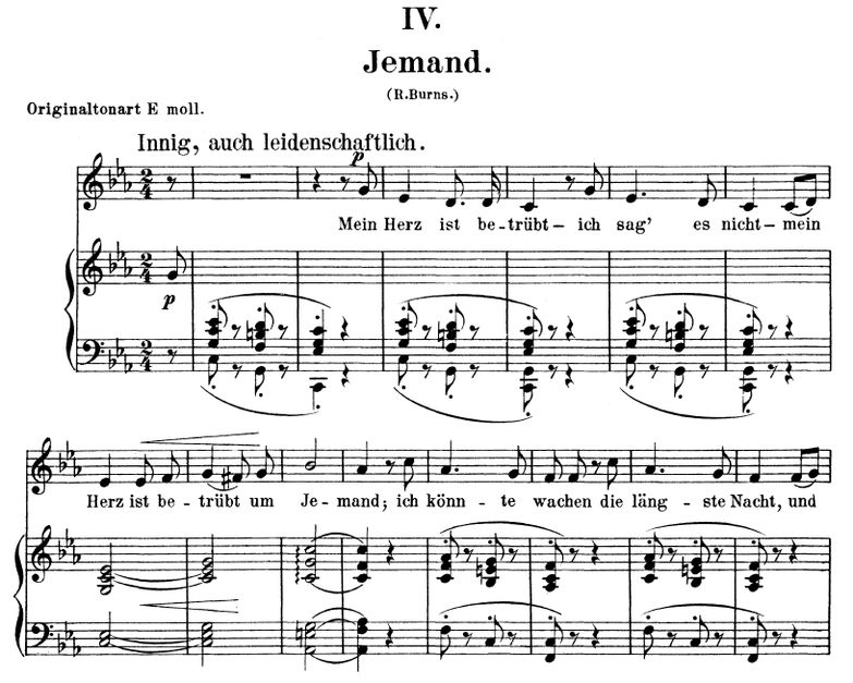Jemand Op. 25 No.4, c-moll, R.Schumann. Band I, Pe...