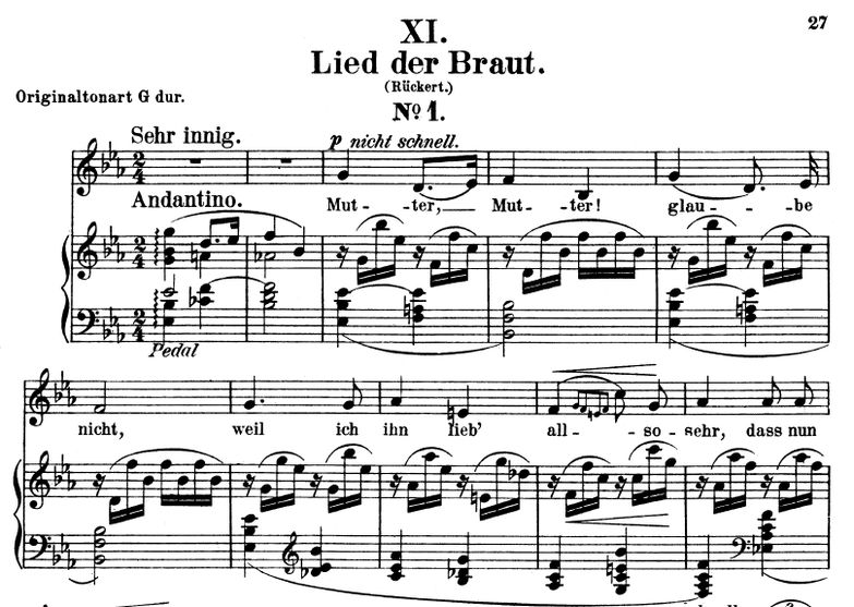 Lied der Braut I Op. 25 No.11, Es-Dur, R.Schumann....
