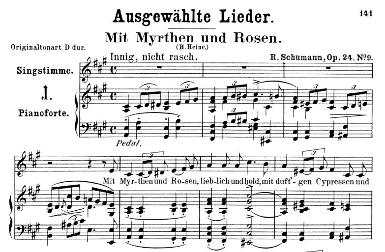 Mit Myrten und Rosen Op. 24 No. 9, A-Dur,  R.Schum...