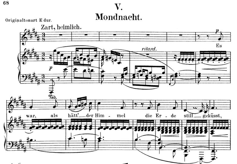Mondnacht Op 39 No. 5, H-Dur, R. Schumann (Liederk...