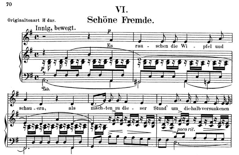Schöne Fremde Op. 39 No. 6, G-Dur, R. Schumann. Ba...