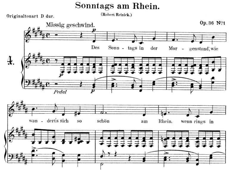 Sonntags am Rhein Op.36 No.1, H-Dur, R. Schumann. ...