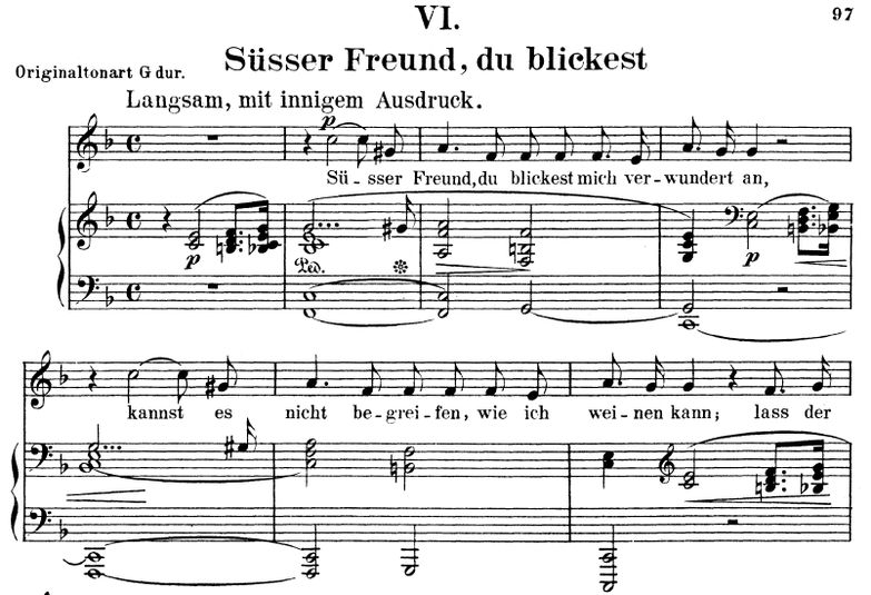 Süsser Freund, du blickest Op.42 No.6, F-Dur, R. S...
