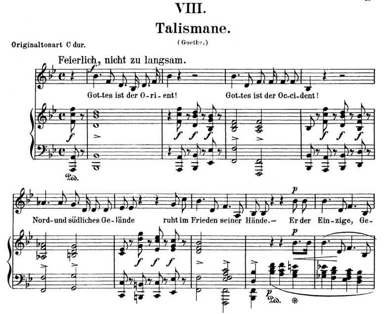 Talismane Op.25 No.8, B-Dur, R. Schumann (Myrten)....