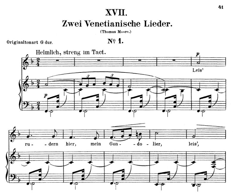Venetianisches Lied I Op.25 No.17, F-Dur, R.Schuma...