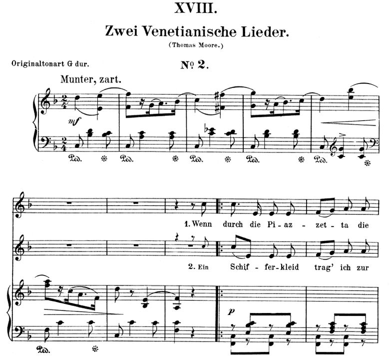 Venetianisches Lied II Op.25 No.18, F-Dur, R.Schum...