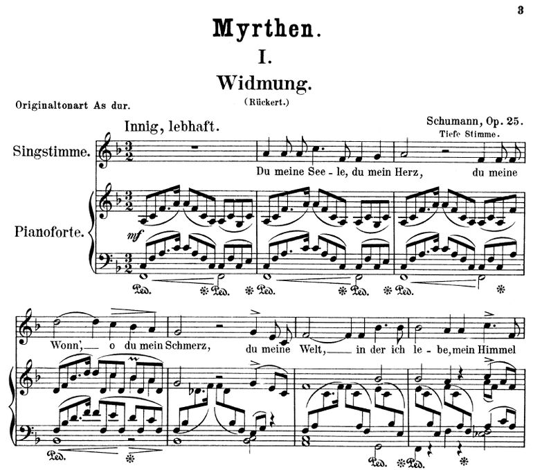 Widmung Op.25 No.1, F-Dur, R.Schumann (Myrthen). B...