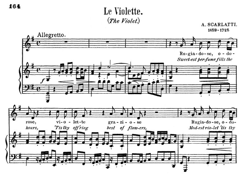 Le violette, Medium Voice in G Major, A. Scarlatti...