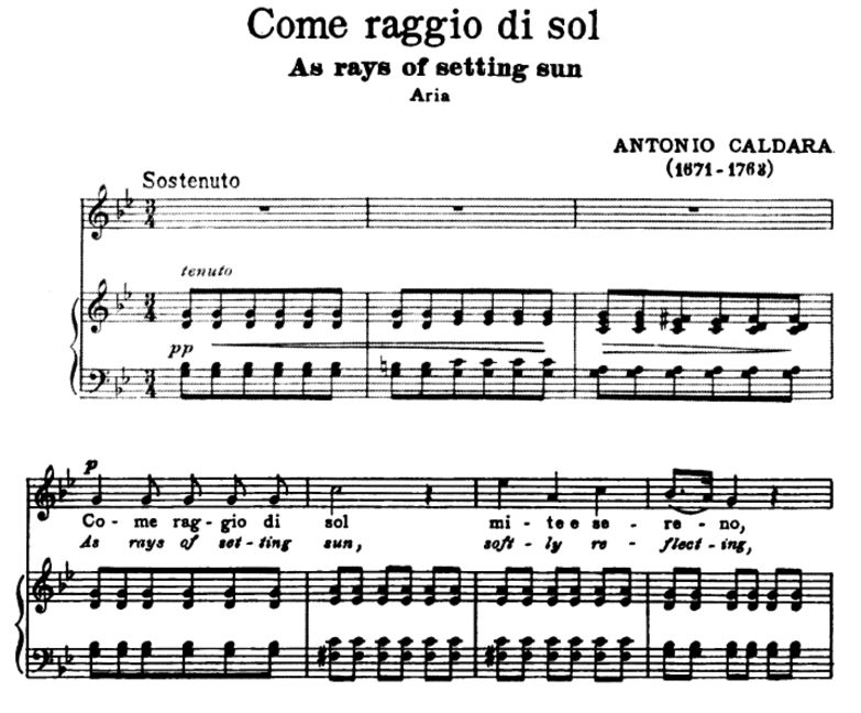 Come raggio di sol, High Voice in G minor, A. Cald...