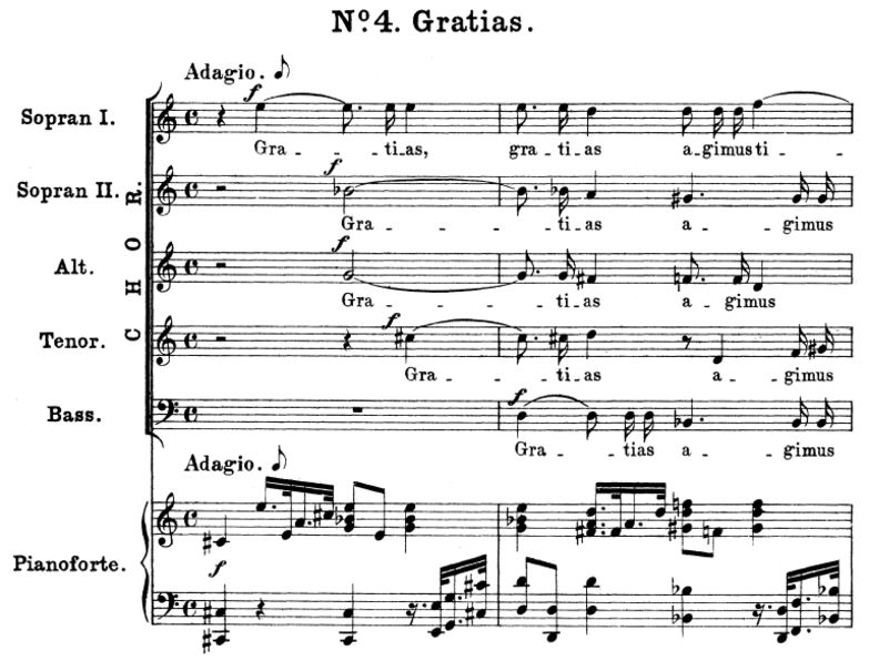 No.4 Gratias: Choir Sopr.I, Sopr II, A,,T,B. and P...