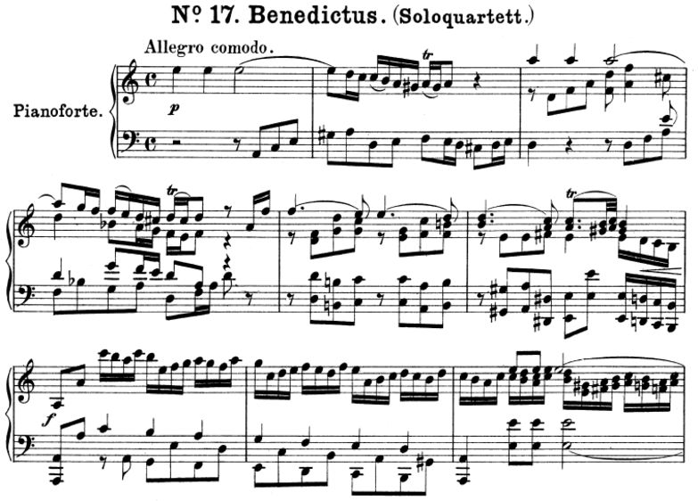 No.17 Benedictus: Solo Quartet SATB, Double Choir ...