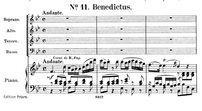 No.11 Benedictus: Choir SATB, Solo Quartet SATB an...