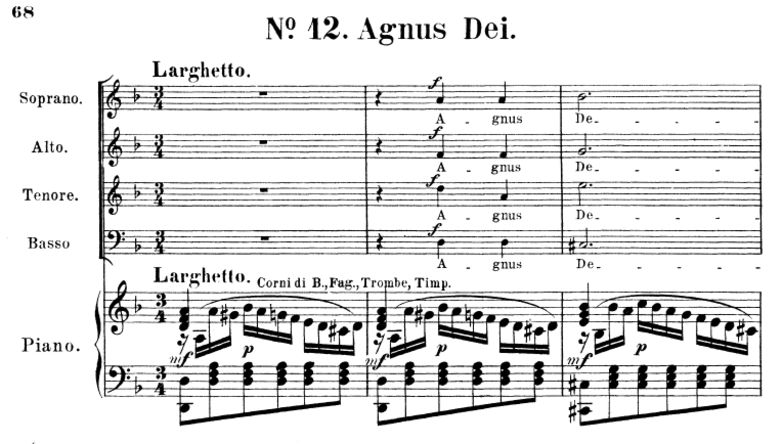 No.12 Agnus Dei: Choir SATB and Piano. Requiem K.6...