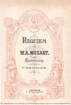 Mozart Requiem, Vocal Score (F. Brissler). Ed. Pet...