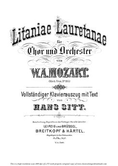 Litaniae lauretanae K.195, W.A. Mozart. Vocal Scor...