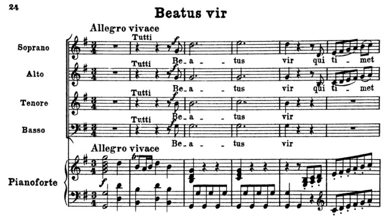 No.3 Beatus vir: Solo Quartet SATB , Choir SATB an...