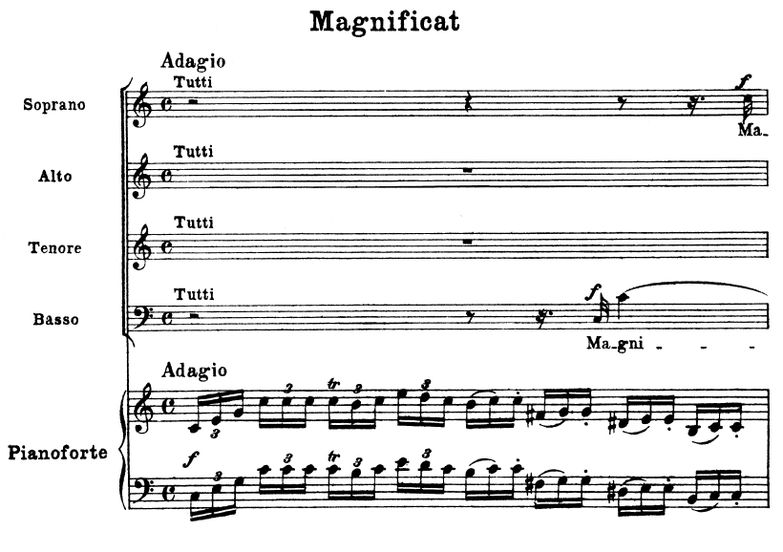 No.6 Magnificat: Solo Quartet SATB, Choir SATB and...