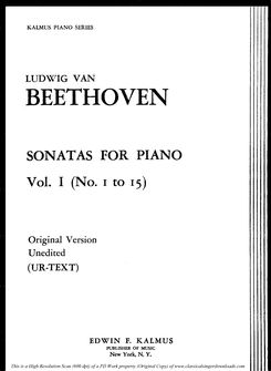 Beethoven Sonatas Vol. I Urtext Ed. Breitkopf & Ha...