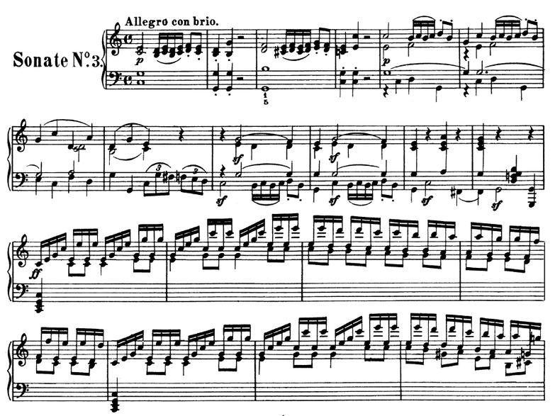 Piano Sonata No.3, Op.2 No.3 in C Major. Urtext, E...