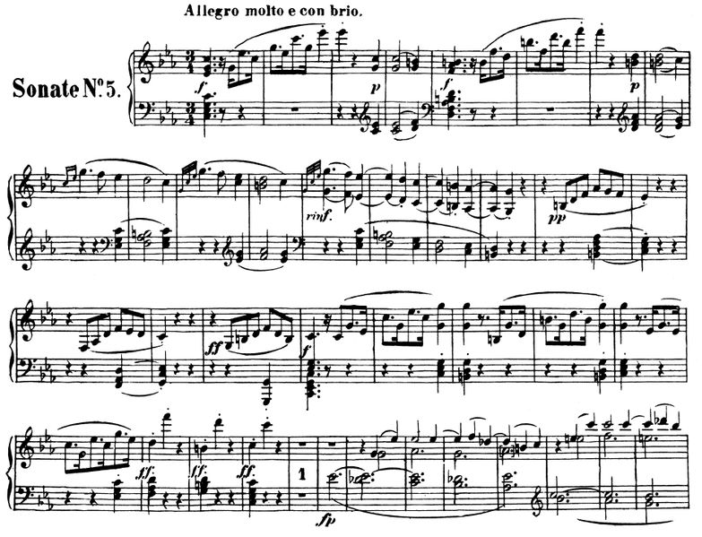 Piano Sonata No.5, Op.10 No.1 in c minor. Urtext, ...