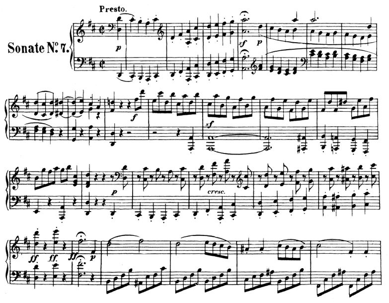 Piano Sonata No.7, Op.10 No.3 in D Major. Urtext, ...