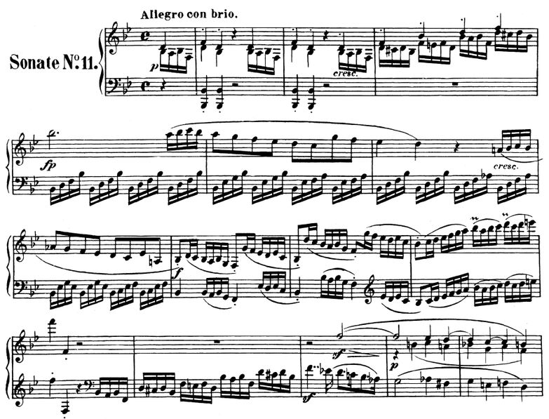 Piano Sonata No.11, Op.22 in B-Flat Major. Urtext,...