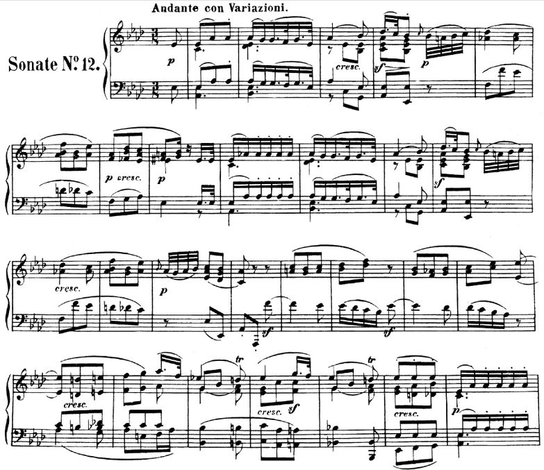 Piano Sonata No.12, Op.26 in A-Flat Major. Urtext,...