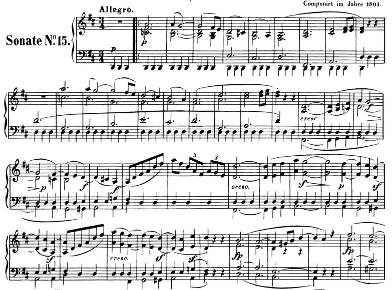 Piano Sonata No.15, Op.28 in D Major. Urtext, Ed. ...