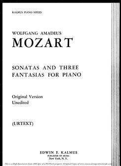 Mozart Sonatas and Three Fantasias for Piano (Brei...