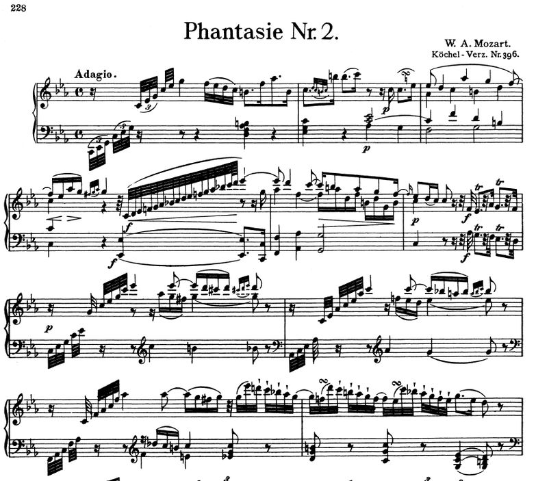 Fantasia No.2 K.396 in C minor, W.A Mozart. Urtext...