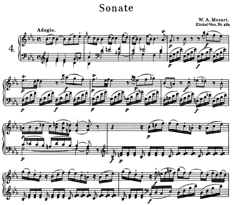 Sonata No.4 K.282 in E Flat Major, W.A Mozart. Urt...